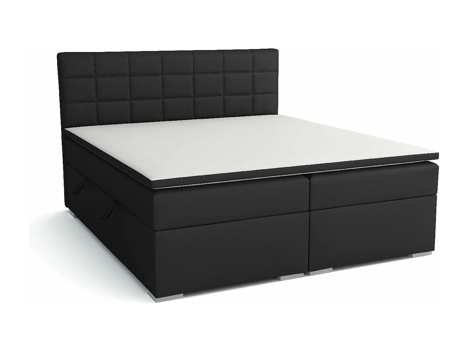 LIT BOXSPRING avec rangements pour la literie Torland, 160x200 cm, Lux 23 (Noir)