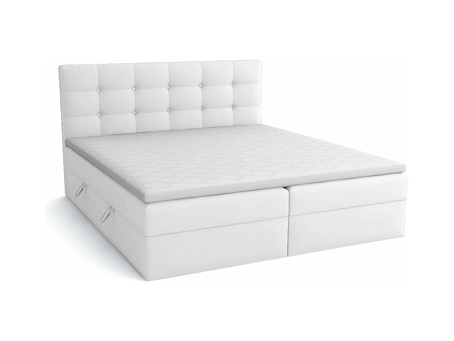BOXBETT mit Topper Elegante 200x200 cm, Weiss