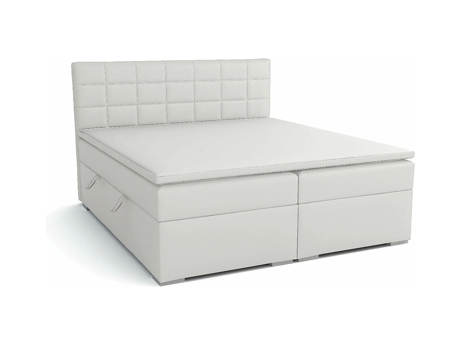 LIT BOXSPRING avec rangements pour la literie Torland, 160x200 cm, Soft 17 (Blanc)