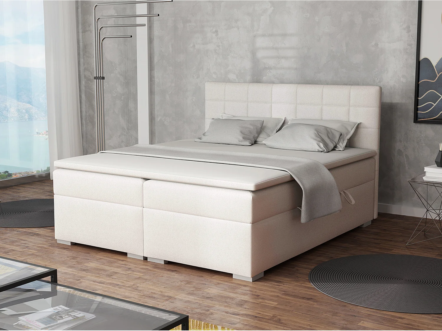 BOXSPRINGBETT mit Bettkästen Torland, 160x200 cm, Soft 17 (Weiß)