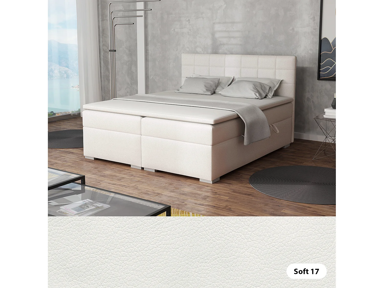 BOXSPRINGBETT mit Bettkästen Torland, 160x200 cm, Soft 17 (Weiß)