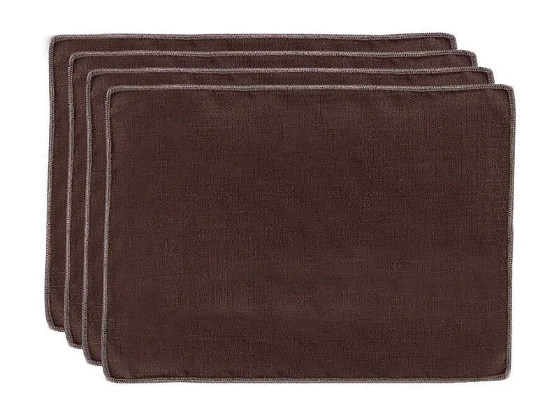 Lot de 4 sets de table, lin et coton brun 36 x 48 cm - CONSTELLA 9048