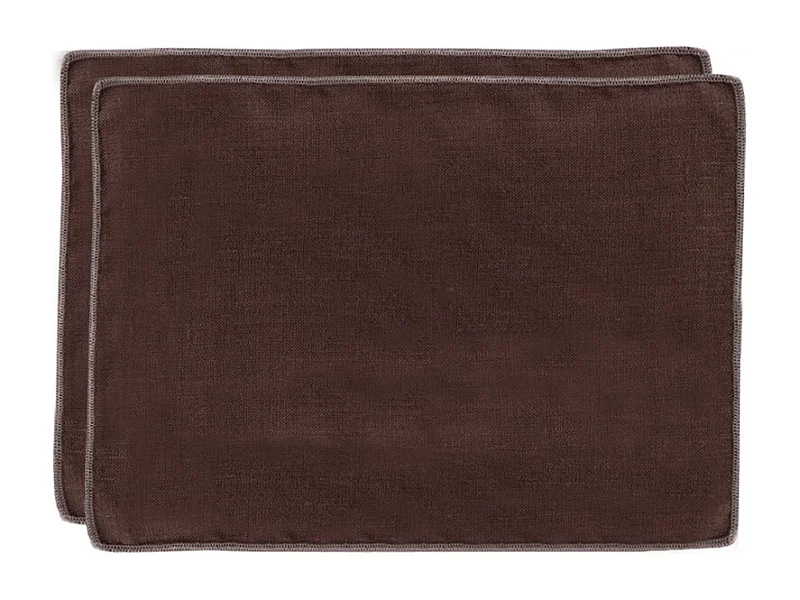 Lot de 2 sets de table, lin et coton brun 36 x 48 cm - CONSTELLA 9048