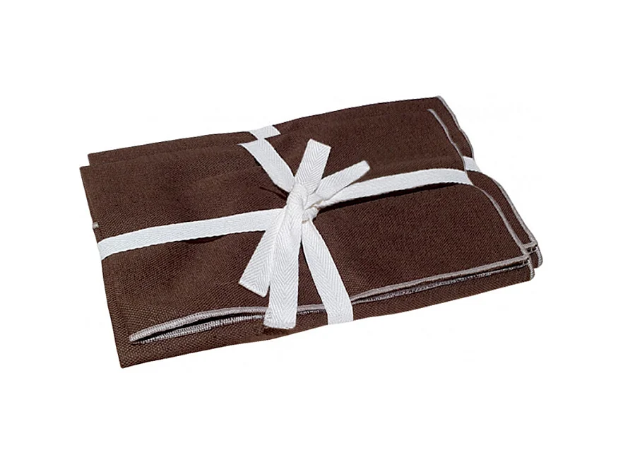 Lot de 2 sets de table, lin et coton brun 36 x 48 cm - CONSTELLA 9048