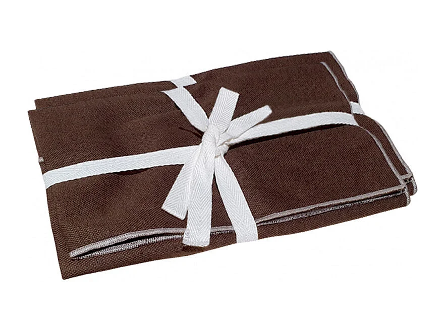 Lot de 2 sets de table, lin et coton brun 36 x 48 cm - CONSTELLA 9048