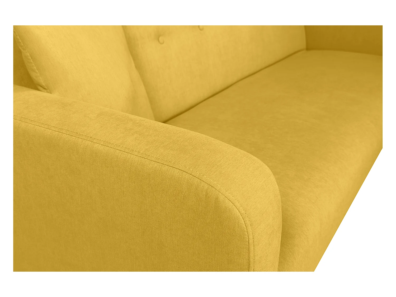 Divano letto clic clac in tessuto vellutato giallo, divano 3 posti mod. Henry