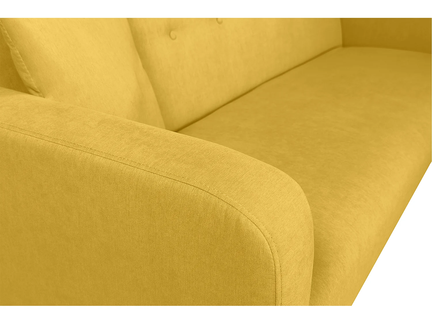 Divano letto clic clac in tessuto vellutato giallo, divano 3 posti mod. Henry