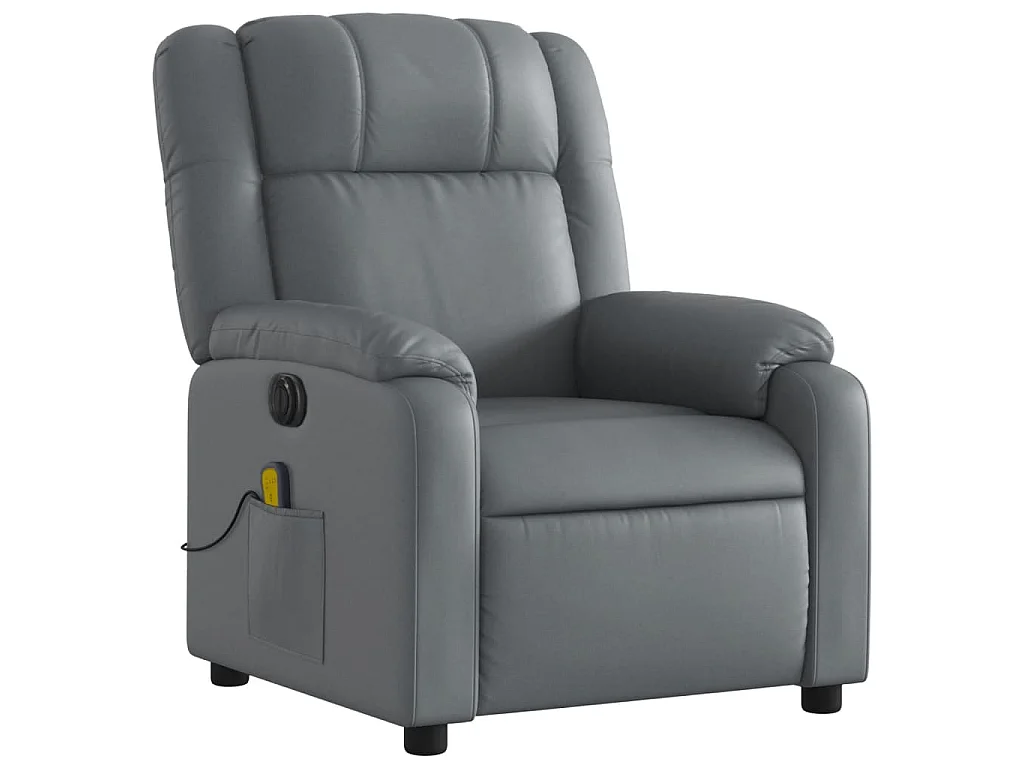 Massagestoel verstelbaar elektrisch kunstleer grijs