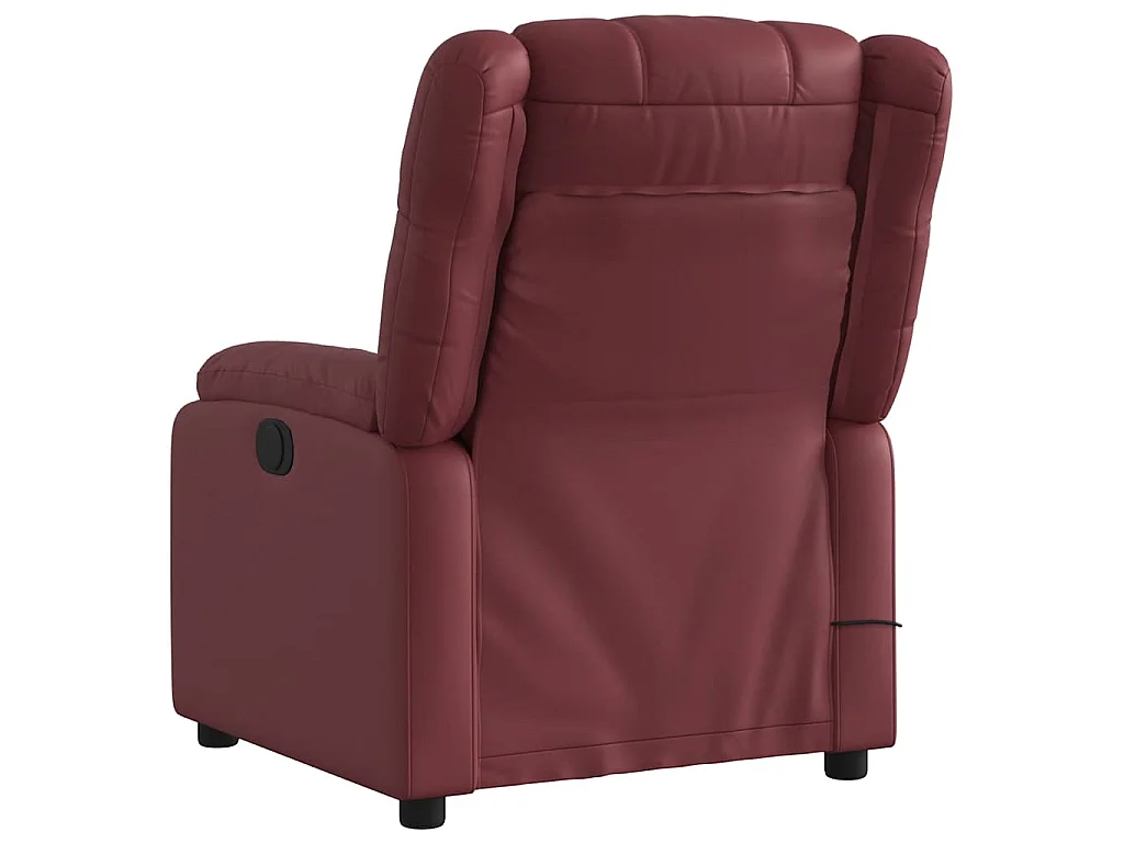 Fauteuil de massage inclinable électrique rouge bordeaux