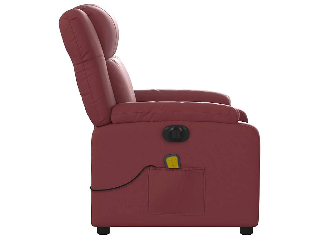 Fauteuil de massage inclinable électrique rouge bordeaux