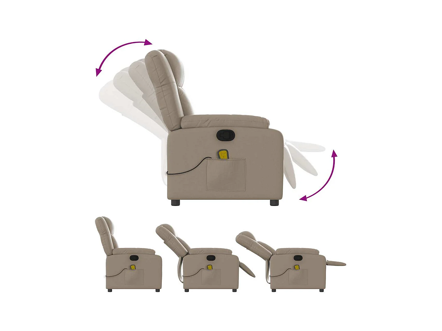 Fauteuil de massage inclinable Cappuccino Similicuir