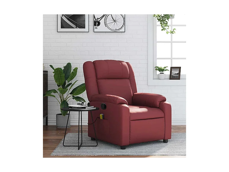 Fauteuil de massage inclinable Rouge bordeaux Similicuir