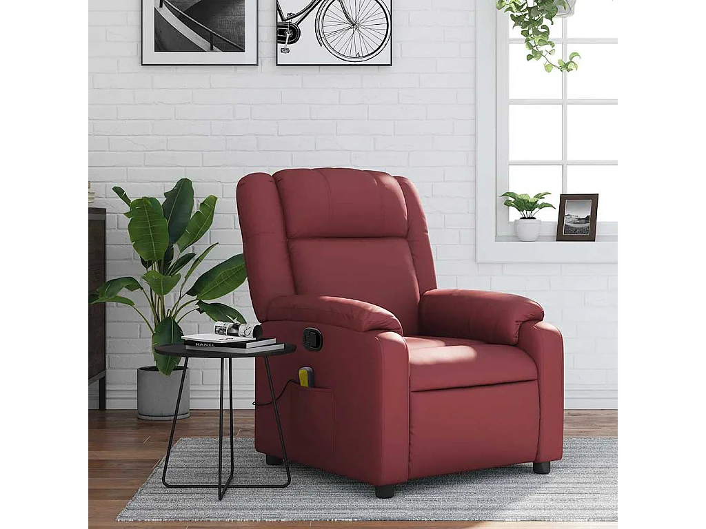 Fauteuil de massage inclinable Rouge bordeaux Similicuir