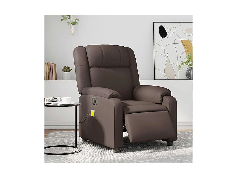 Massagesessel Elektrisch Braun Kunstleder