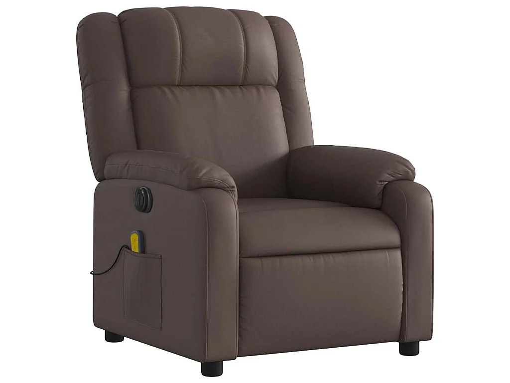Fauteuil de massage inclinable électrique marron similicuir