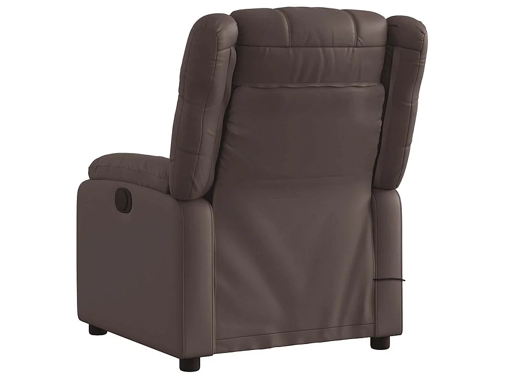 Fauteuil de massage inclinable électrique marron similicuir