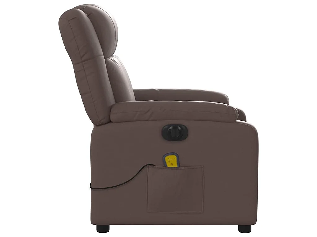 Fauteuil de massage inclinable électrique marron similicuir