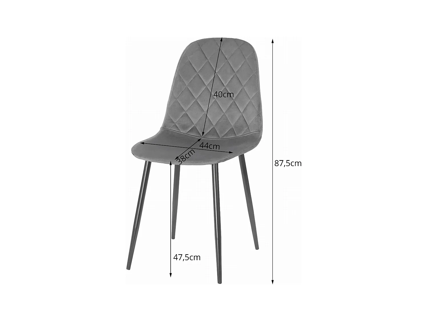 Chaise ASTI - Velours vert foncé x 1