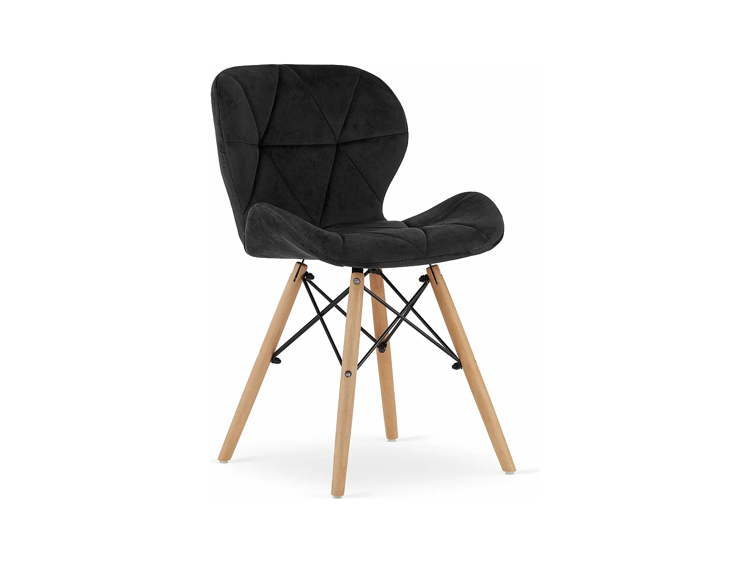 Chaise LAGO en velours - Noir x 1