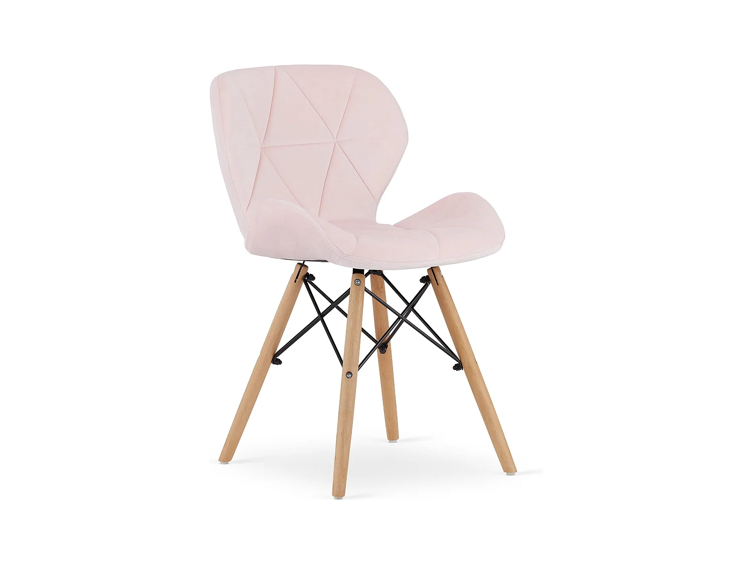 Chaise en velours LAGO - rose x 1