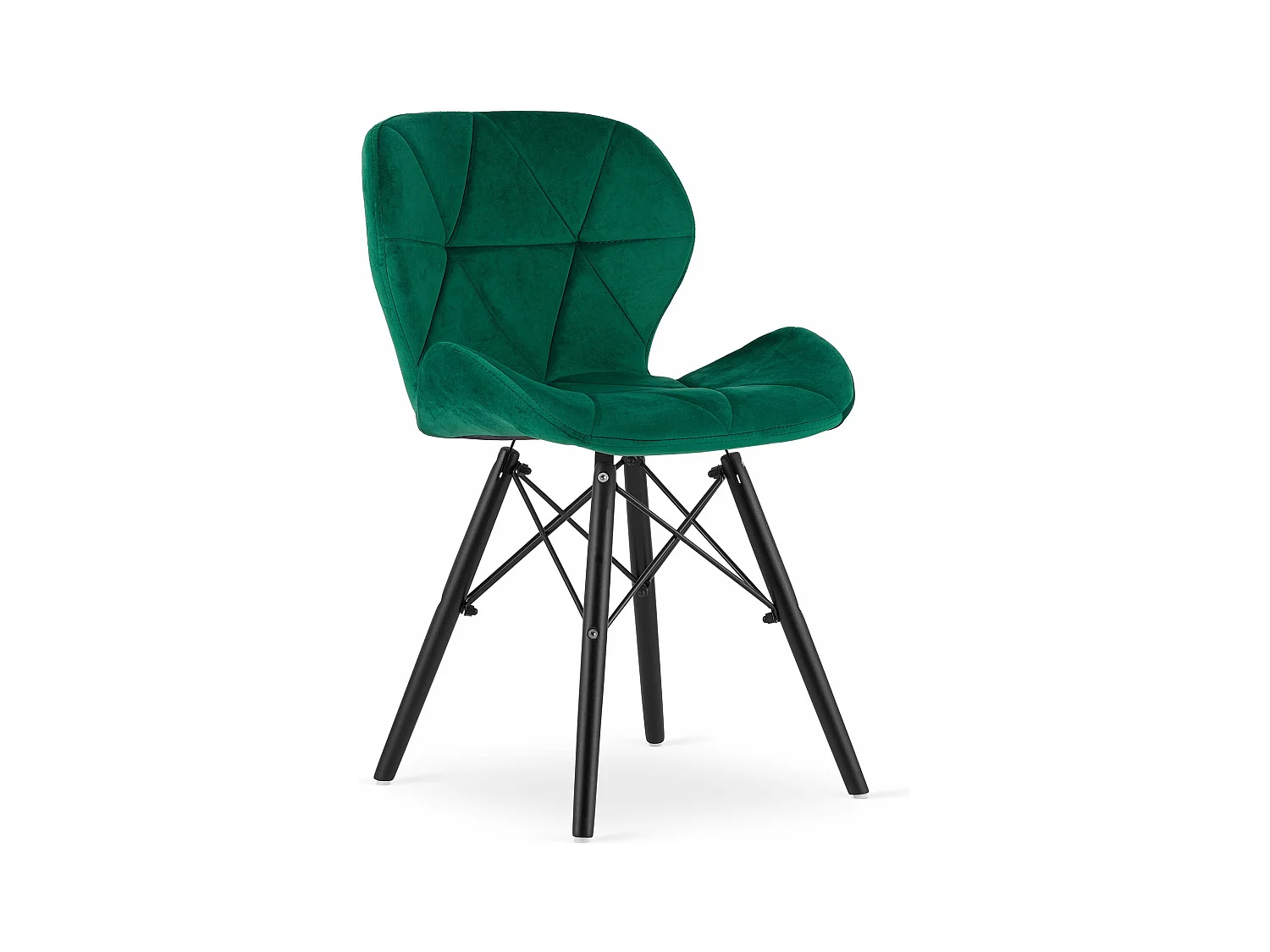 Chaise LAGO en velours - pieds verts / noirs x 1