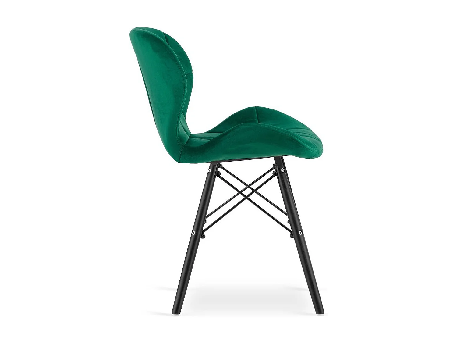 Chaise LAGO en velours - pieds verts / noirs x 1