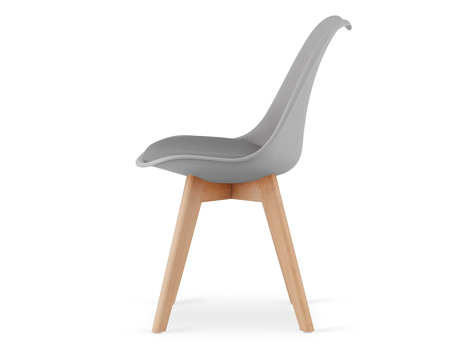 Eetkamerstoel MARK ergonomisch polypropyleen grijs 82x49x47 cm