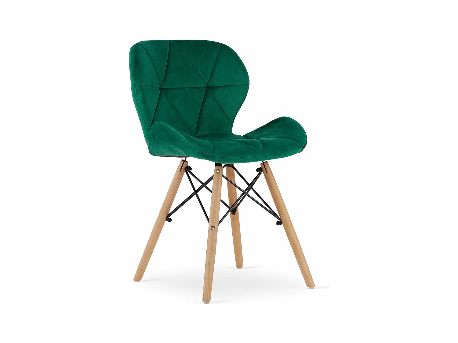 Chaise en velours LAGO - Vert x 1