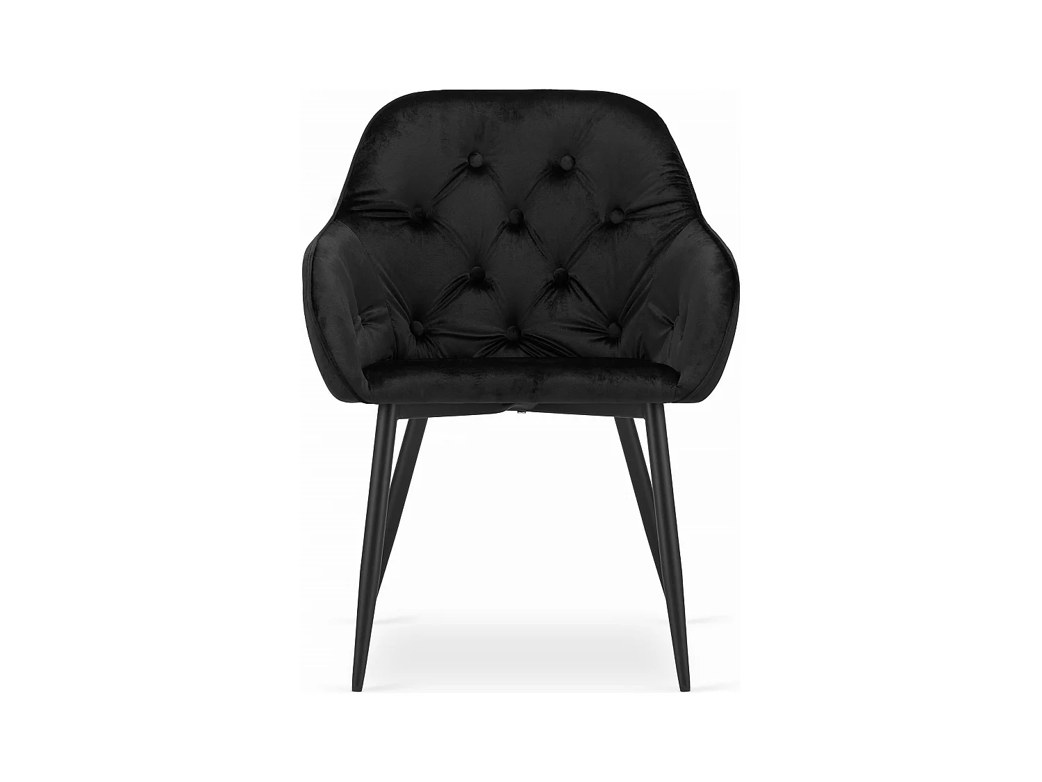 Chaise FORIO - velours noir / pieds noirs x 1