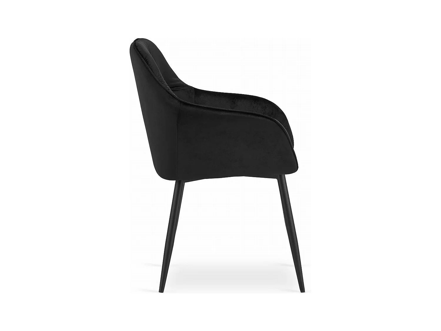 Chaise FORIO - velours noir / pieds noirs x 1