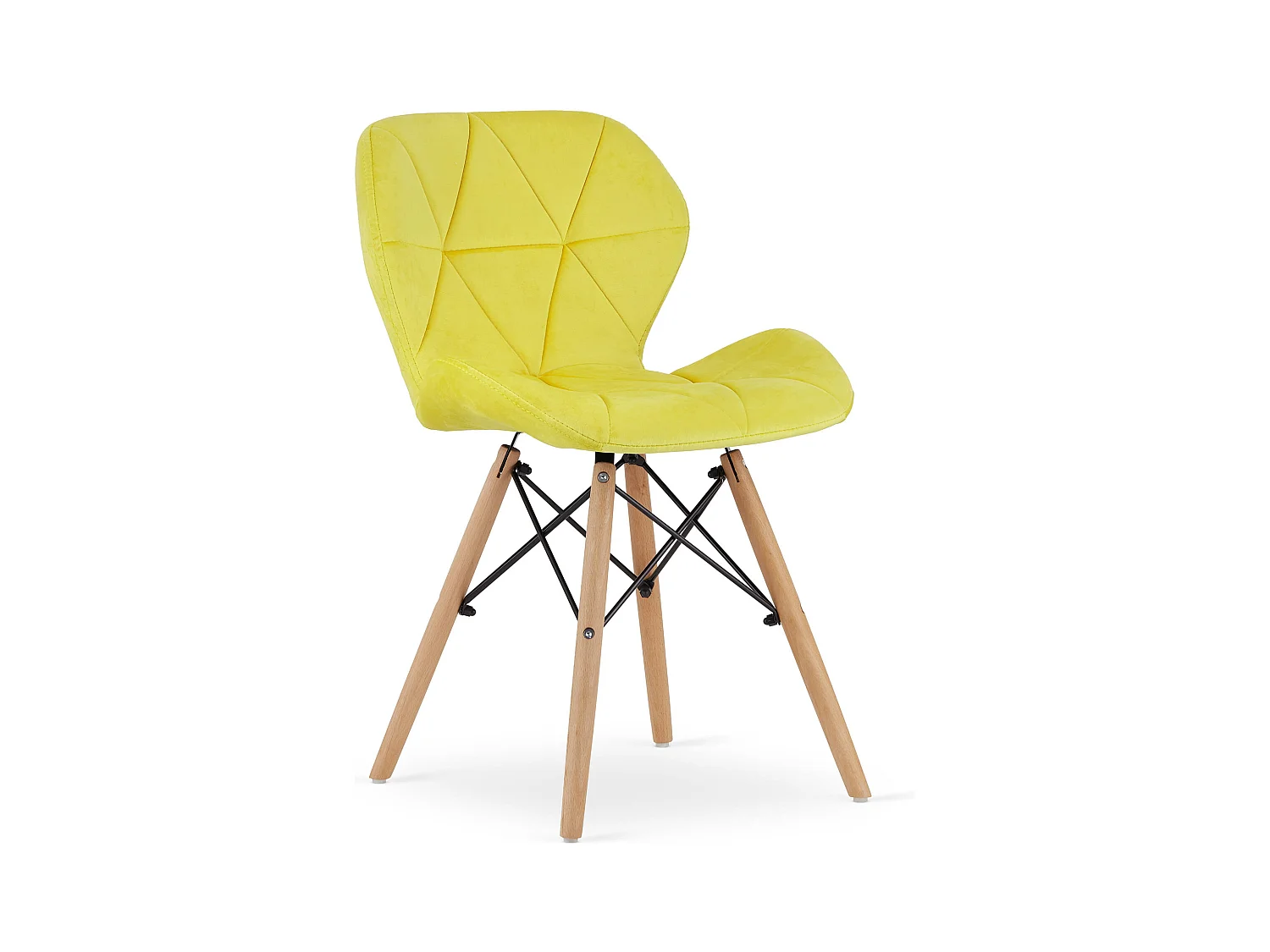 Chaise LAGO en velours - Jaune x 1