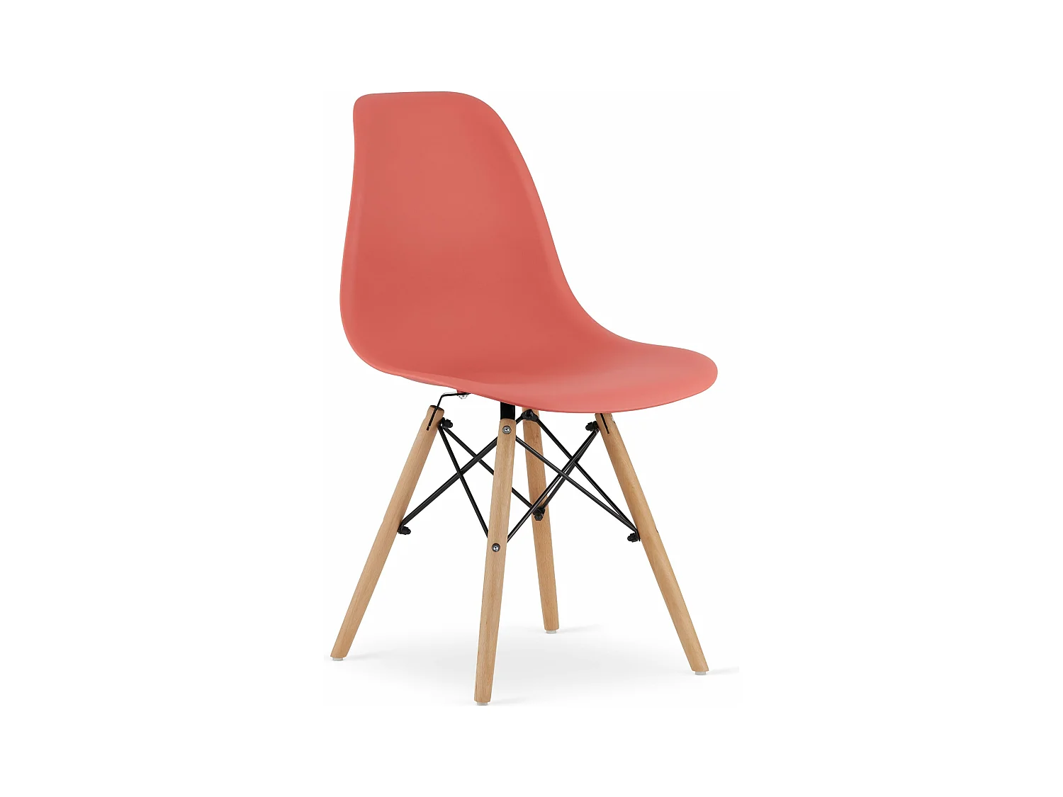 Chaise OSAKA vermillon / pieds naturels x 1