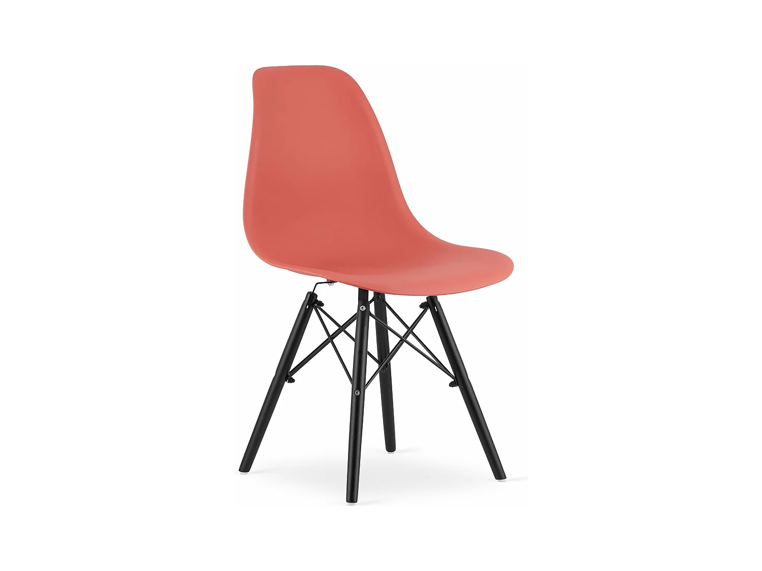 Chaise OSAKA vermillon / pieds noirs x 1