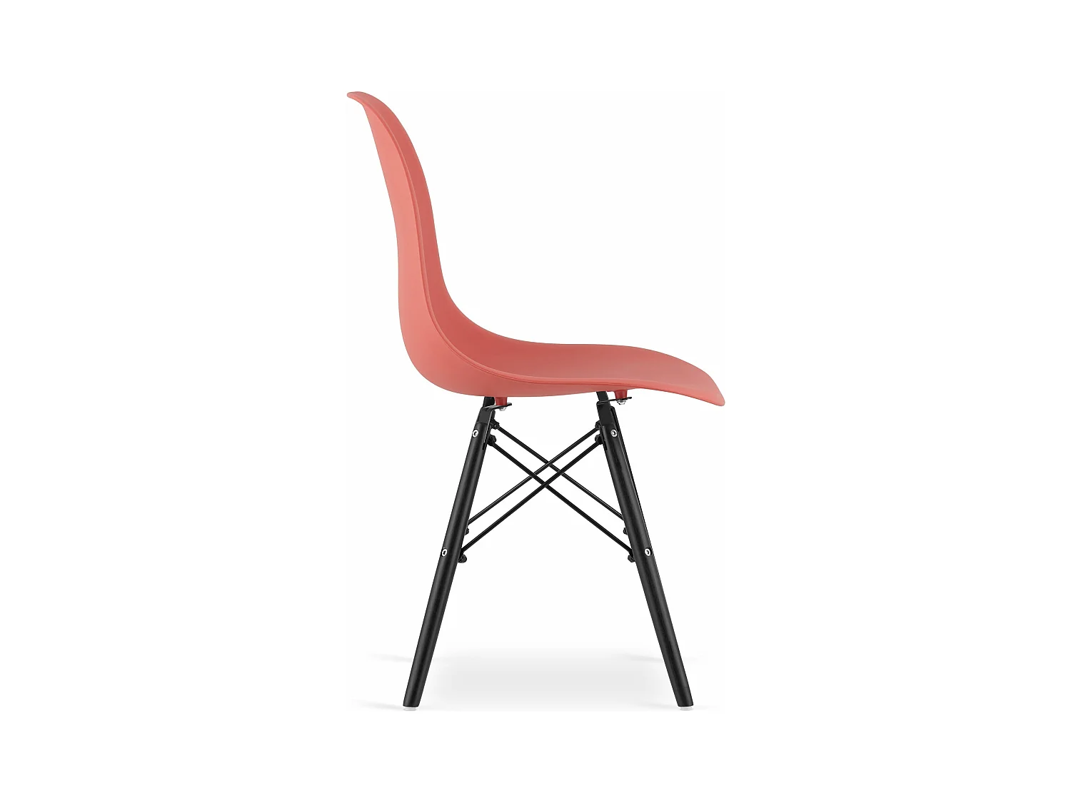 Chaise OSAKA vermillon / pieds noirs x 1