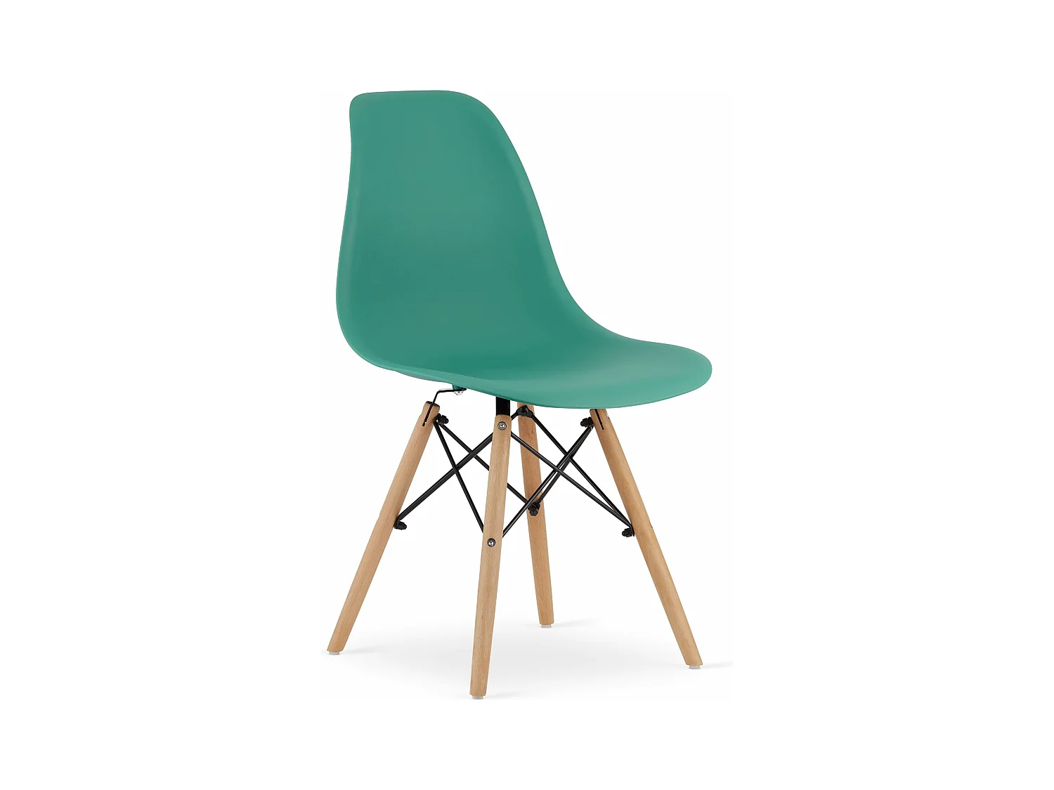 Chaise OSAKA verte / pieds naturels x 1