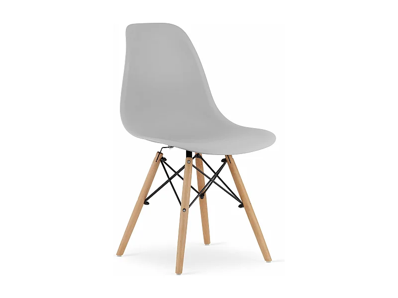 Chaise OSAKA gris / pieds naturels x 1