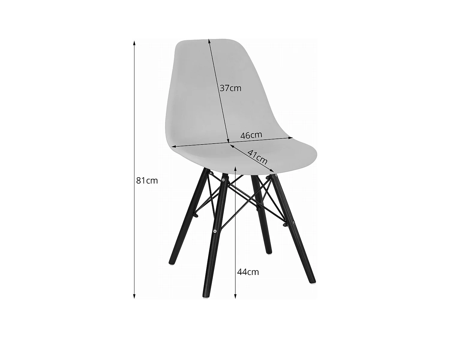 Chaise OSAKA gris / pieds naturels x 1