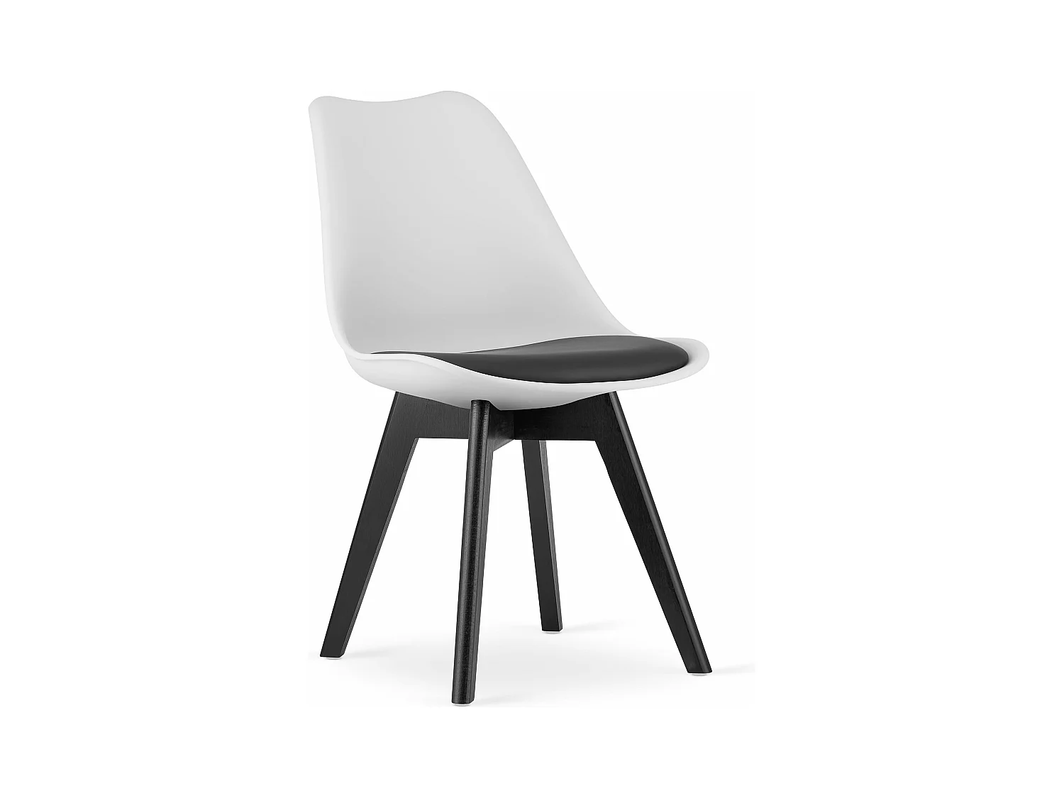 Chaise MARK noir et blanc / pieds noirs x 1