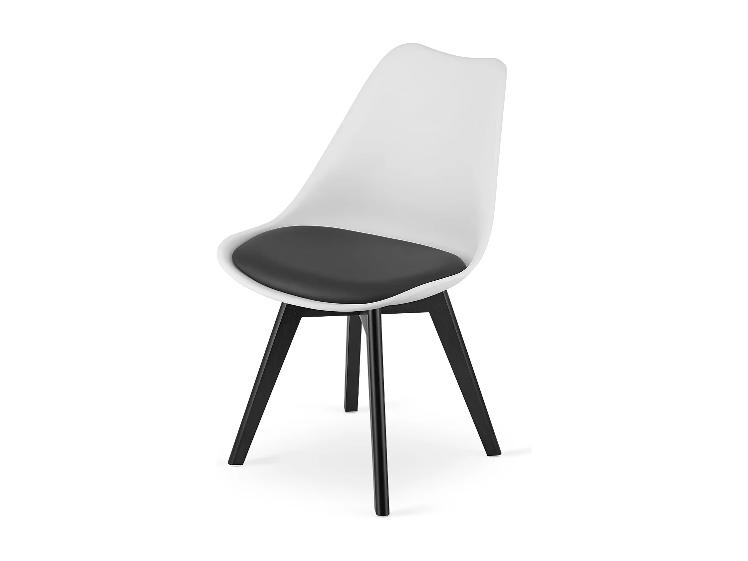 Chaise MARK noir et blanc / pieds noirs x 1