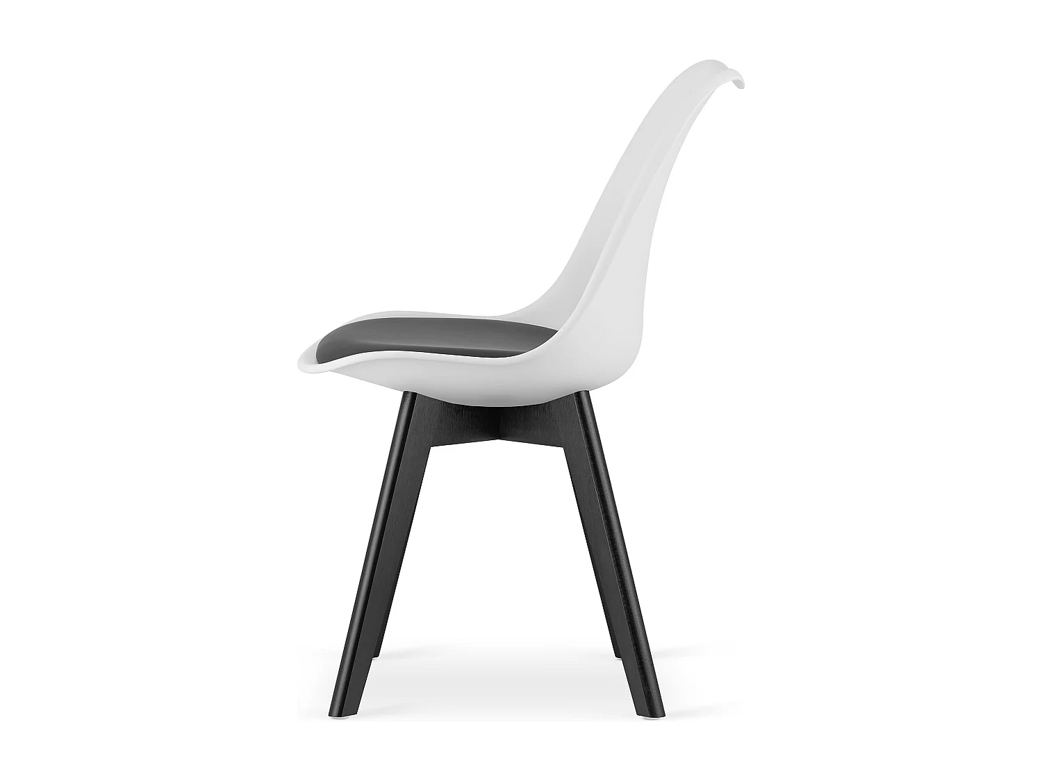 Chaise MARK noir et blanc / pieds noirs x 1