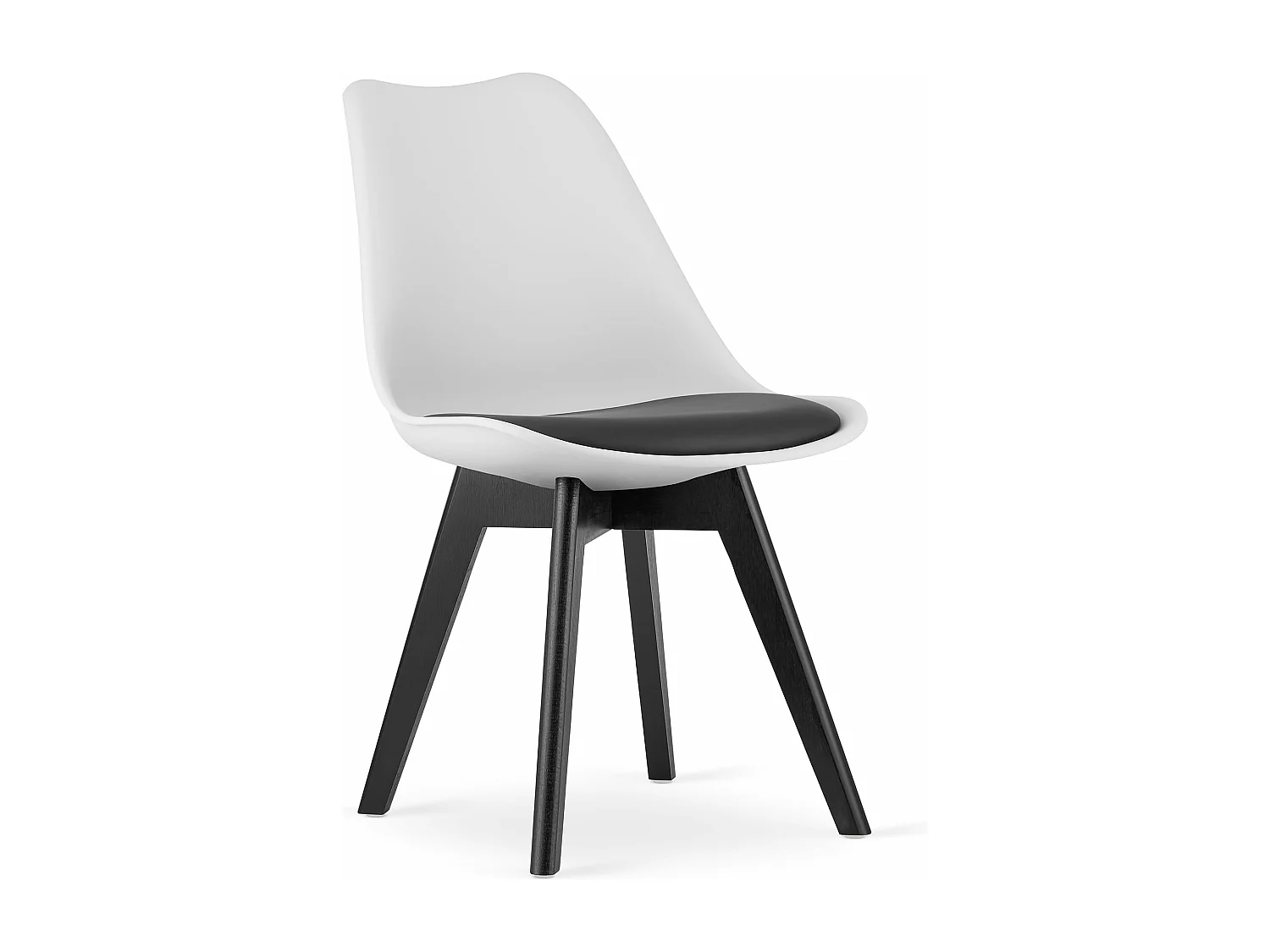 Chaise MARK noir et blanc / pieds noirs x 1