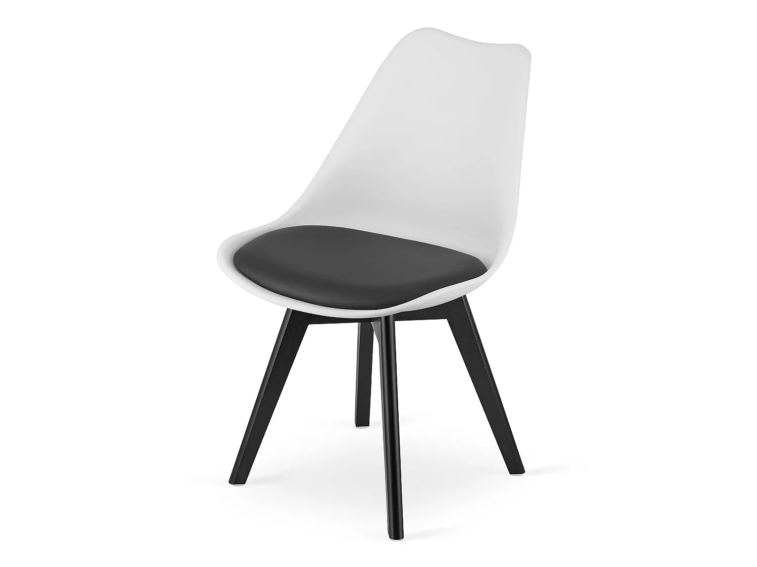 Eetkamerstoel MARK ergonomisch polypropyleen wit-zwart 82x49 cm