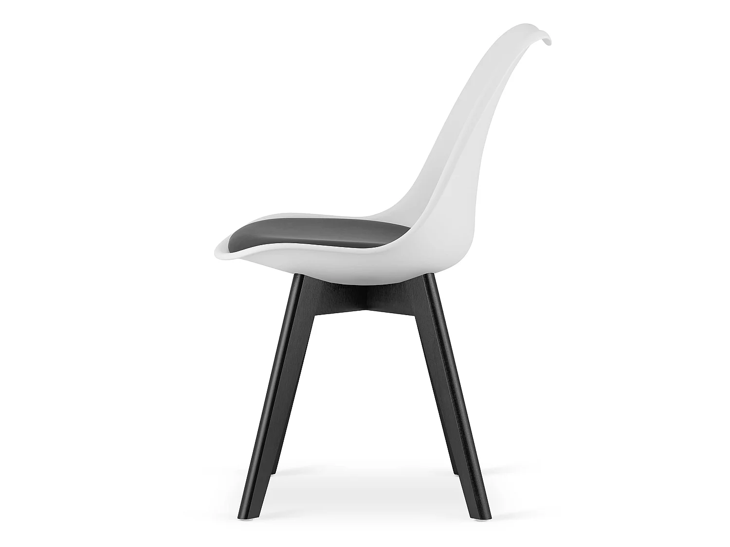 Eetkamerstoel MARK ergonomisch polypropyleen wit-zwart 82x49 cm