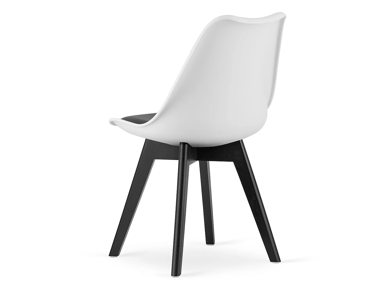Eetkamerstoel MARK ergonomisch polypropyleen wit-zwart 82x49 cm