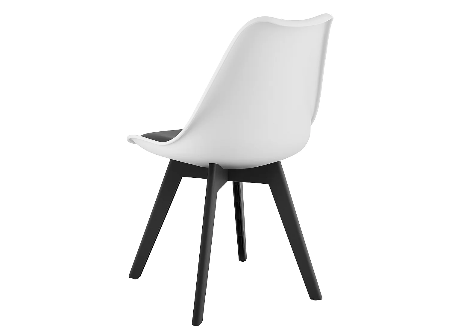 Eetkamerstoel MARK ergonomisch polypropyleen wit-zwart 82x49 cm
