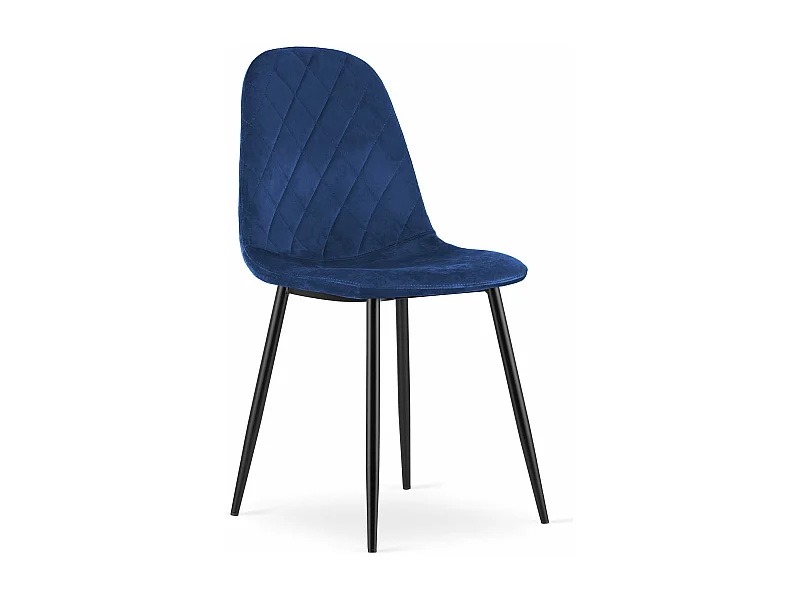 Chaise ASTI - velours bleu marine x 1