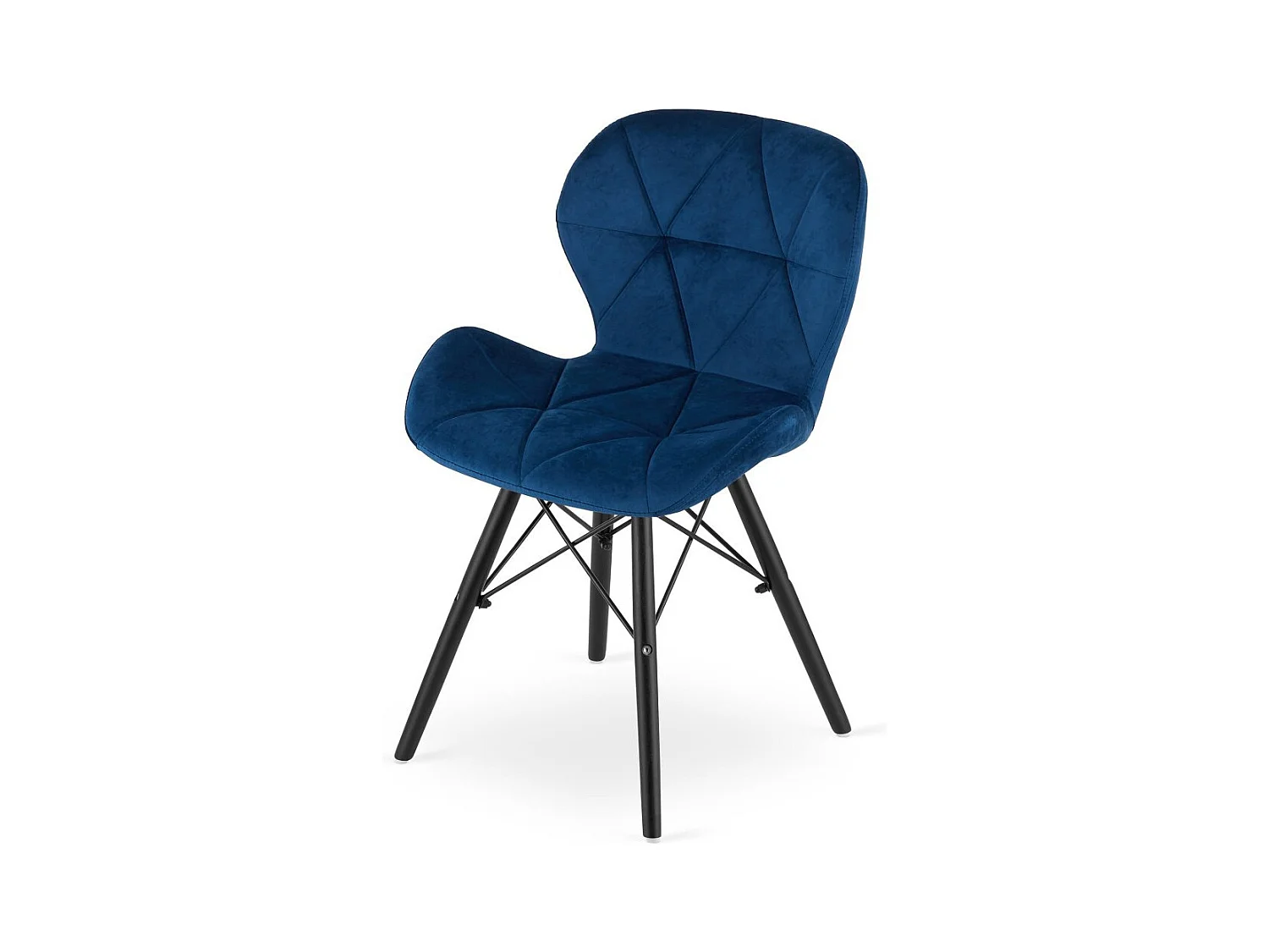 Krzesło LAGO Aksamit - granatowe / nogi czarne x 1