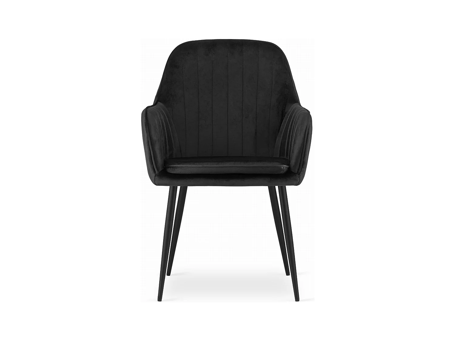 Chaise LUGO - velours noir / pieds noirs x 1