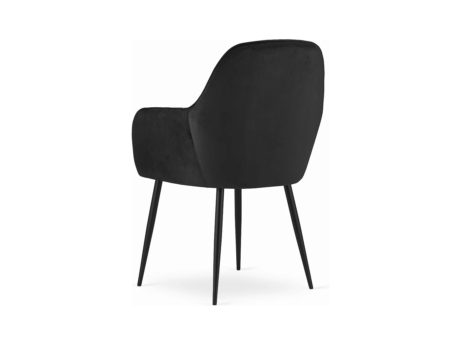 Chaise LUGO - velours noir / pieds noirs x 1