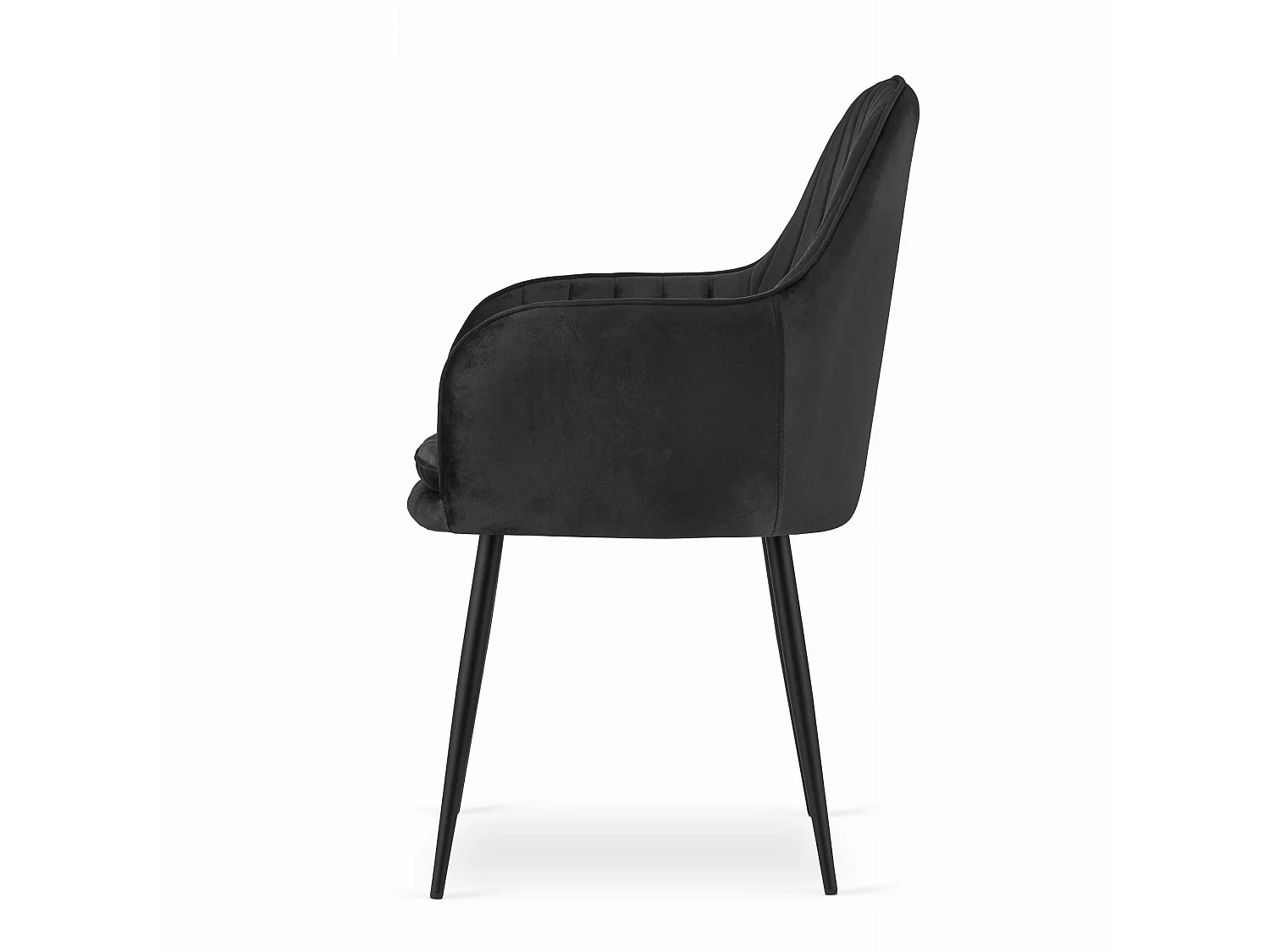 Chaise LUGO - velours noir / pieds noirs x 1